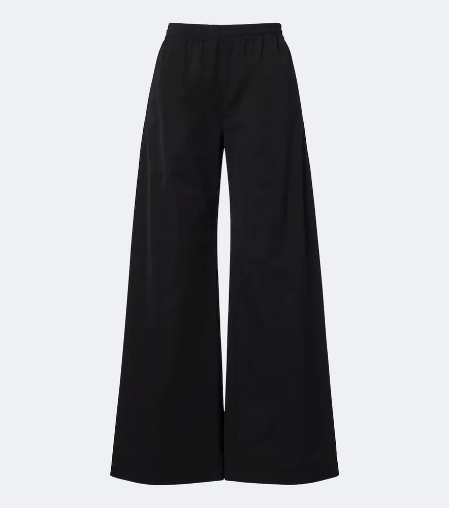 Technical twill wide-leg pants