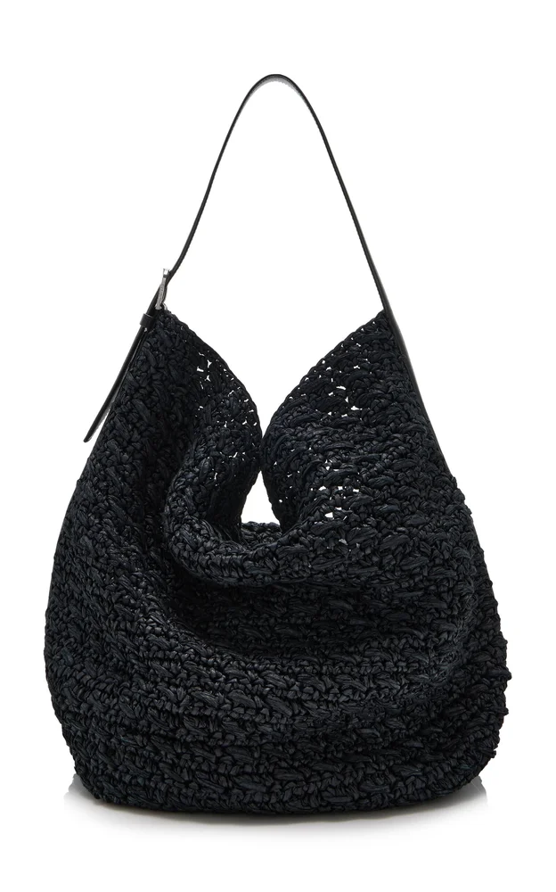 Belted Raffia Tote