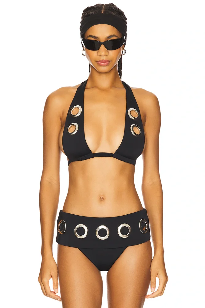 Coastal Cutie Ruffle Eyelet Bikini Top