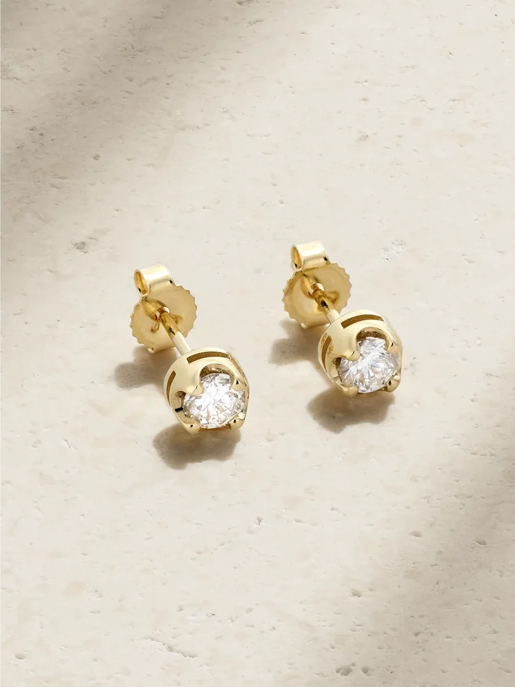 Small Illusion 18-karat gold diamond earrings