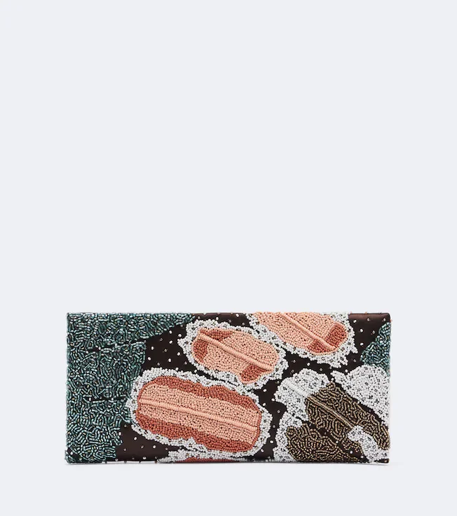 Muse Small beaded satin clutch