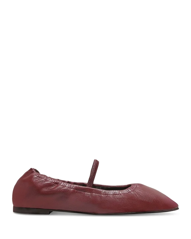 Buffy Ruched Leather Ballet Flats