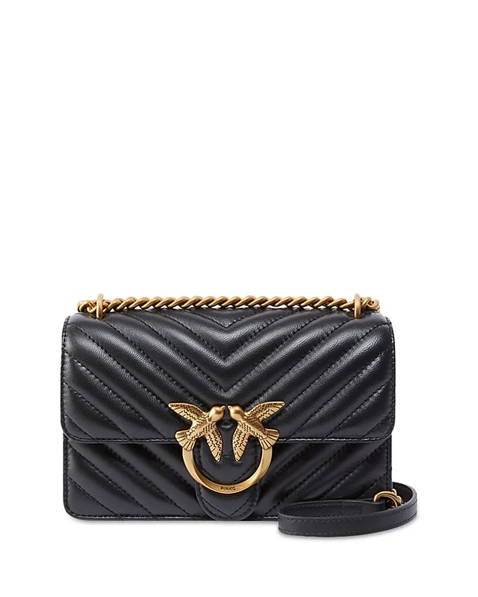 Love One Mini Black Quilted Leather Crossbody Bag