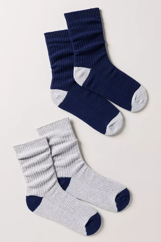 Cozy Waffle Socks, Set of 2