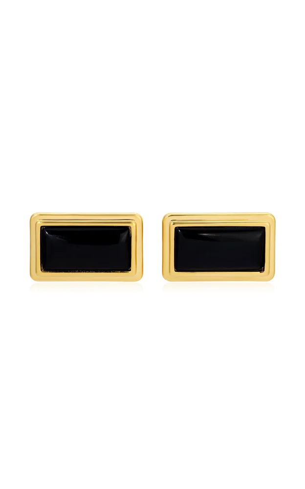 Archer Rectangle 18K Gold-Plated Earrings