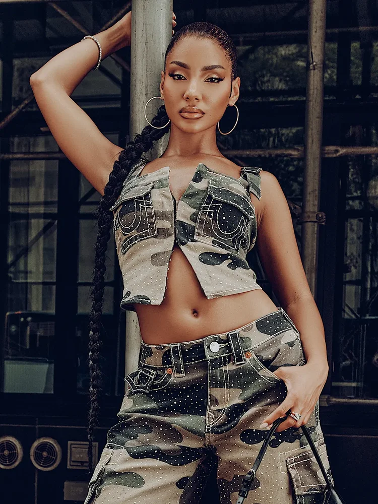 Crystal Camo Big T Corset Top