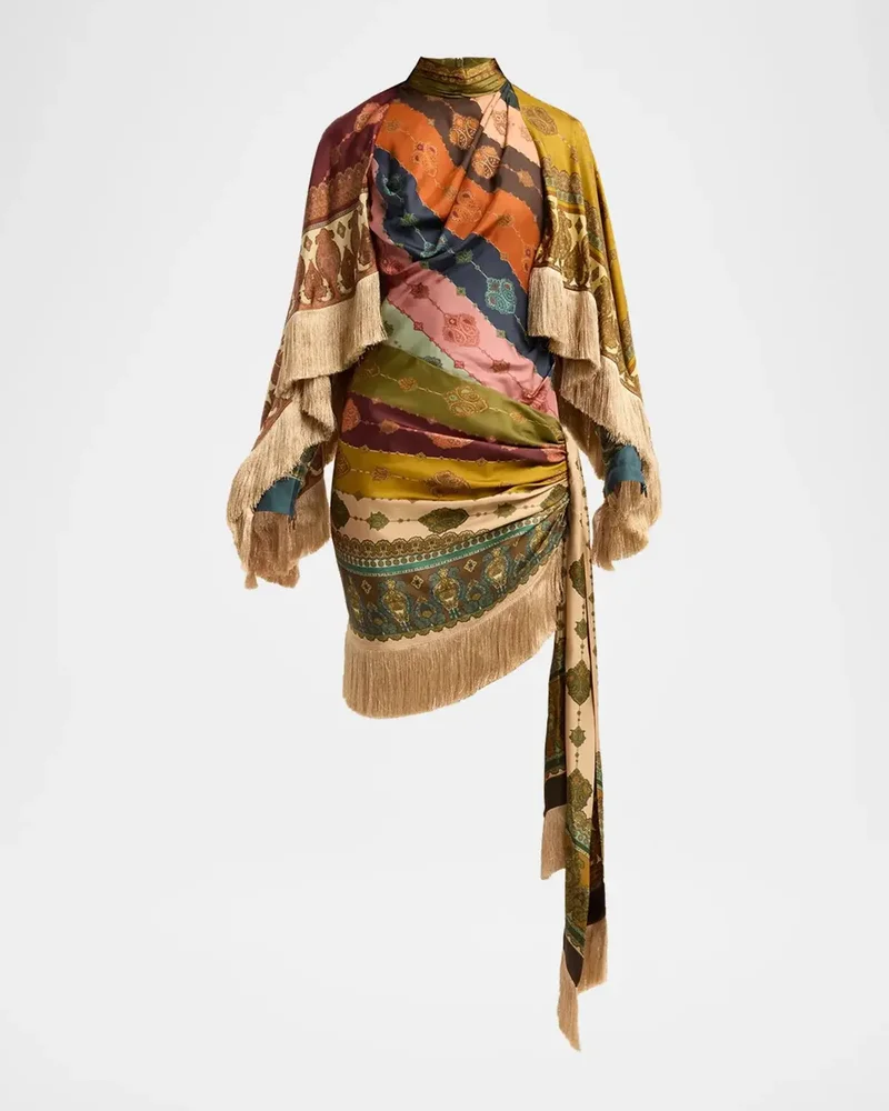 Valiant Silk Fringed Mini Dress