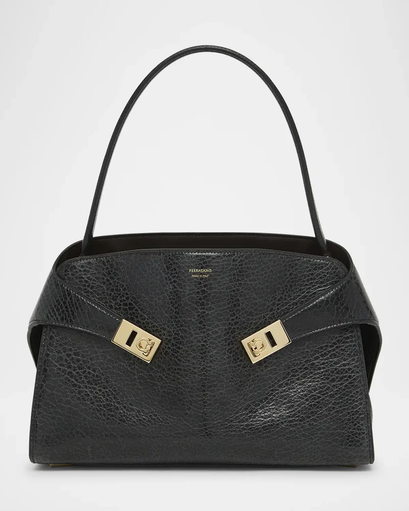 Hug Grain Leather Shoulder Bag