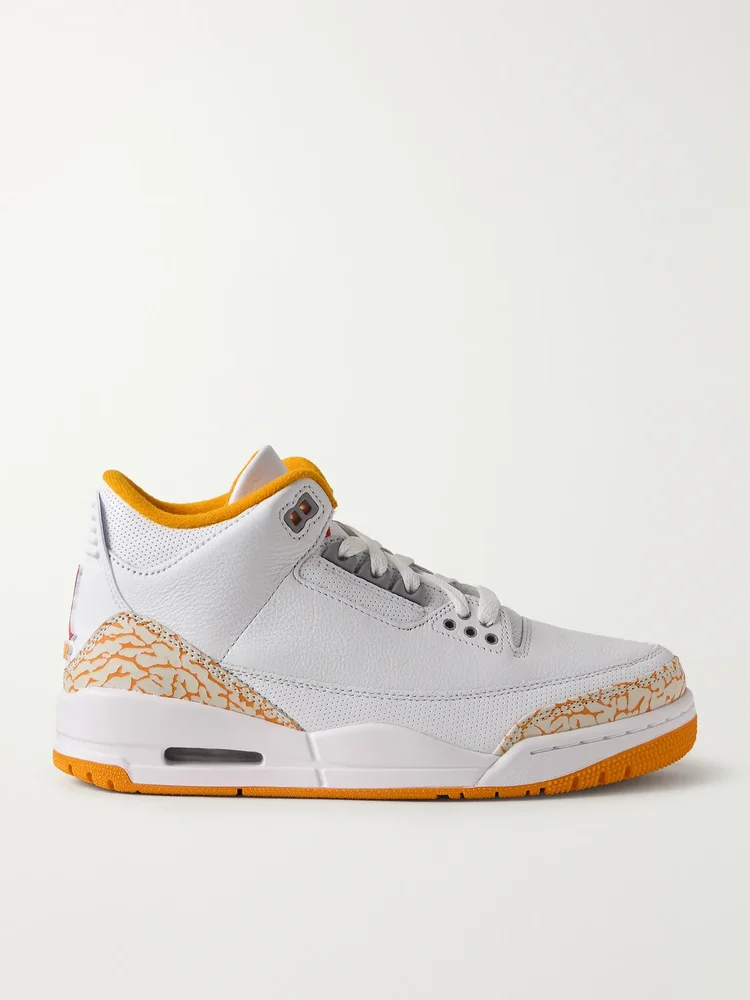 Air Jordan 3 Retro printed leather sneakers