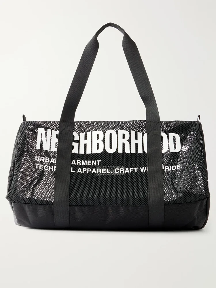 Logo-Print Mesh Weekend Bag