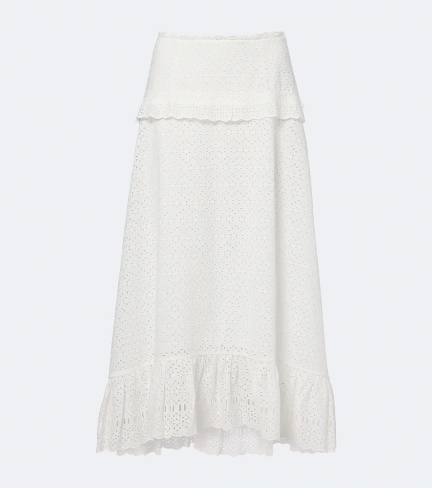 Violetta broderie anglaise midi skirt