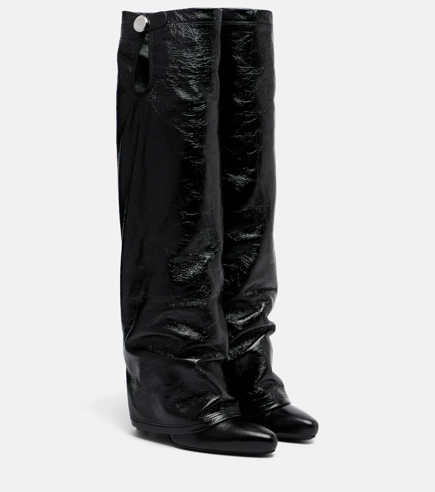 Leon patent leather knee-high boots