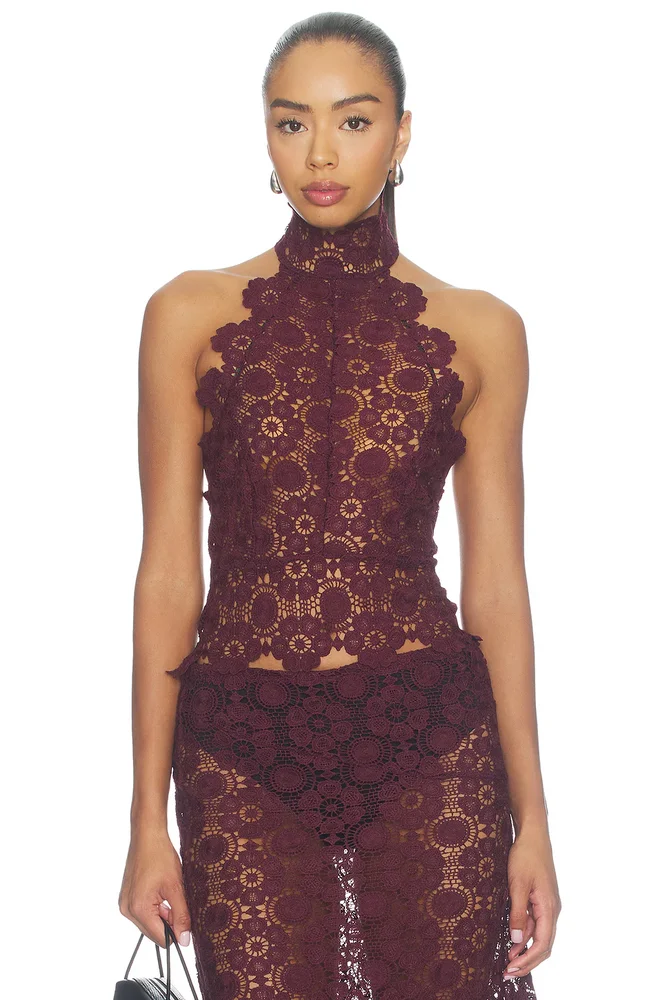 Trophy Lace Halter Top