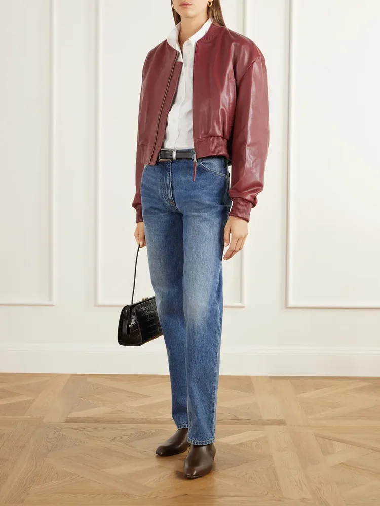 Hannan leather bomber jacket