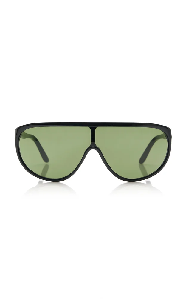 Shield Aviator-Frame Acetate Sunglasses