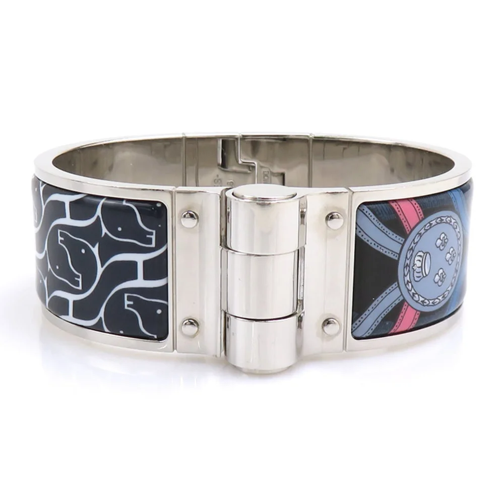 Bangle Enamel and Metal Bracelet