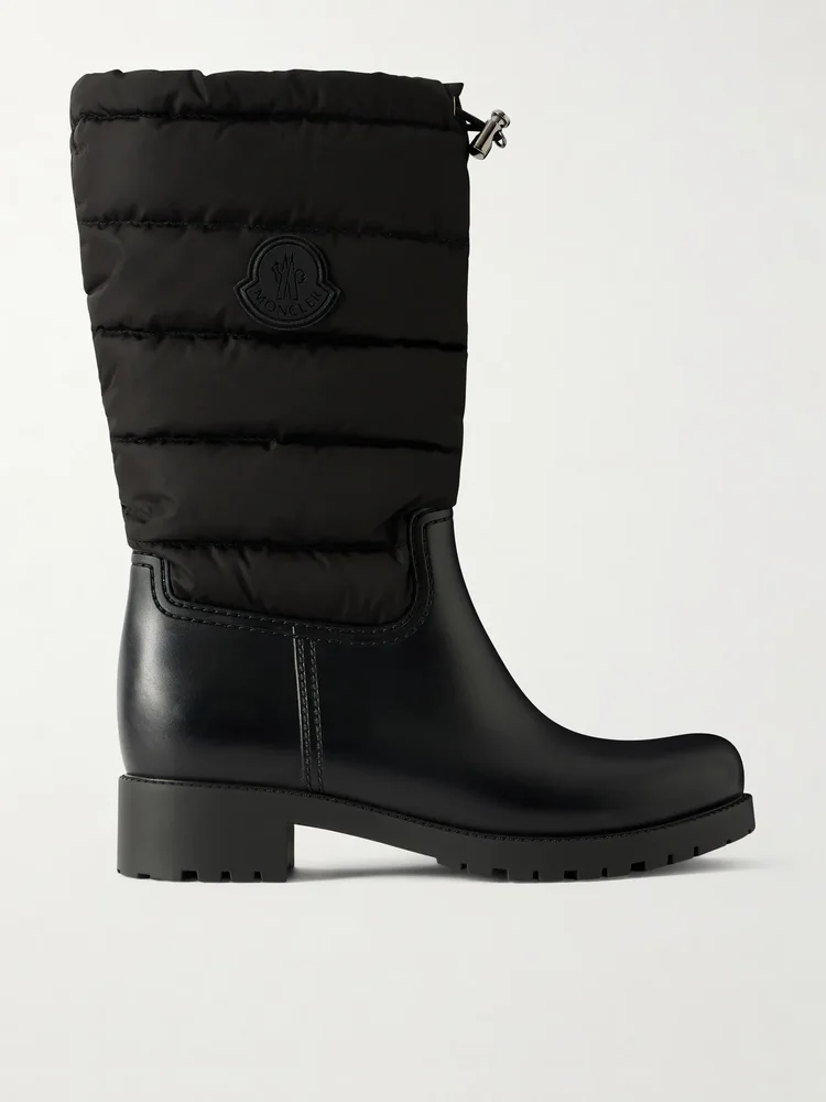 Ginette Quilted Nylon and Rubber Rain Boots
