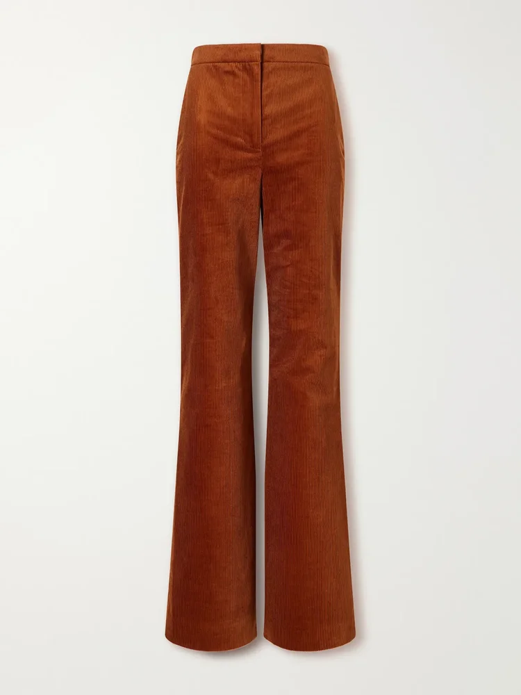 Holt cotton-blend corduroy flared pants