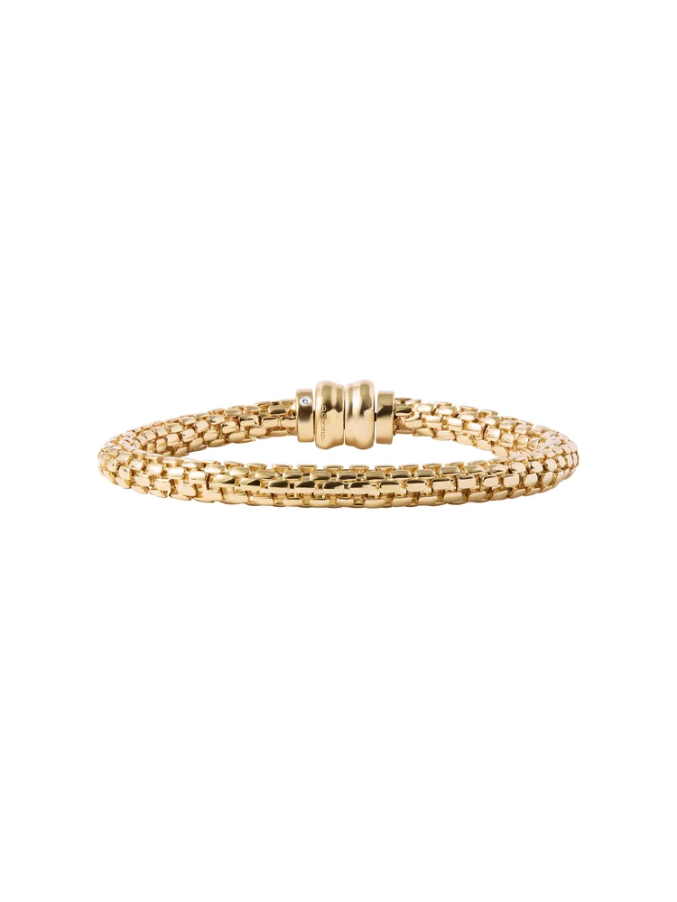 PETITE CASTA BRACELET WITH LAB DIAMOND ACCENT, 18K GOLD VERMEIL