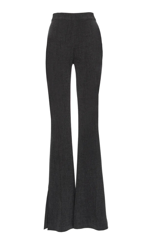 Skinny Crepe Flared-Leg Pants