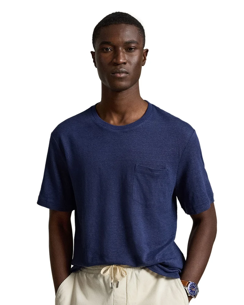 Standard Fit Linen Mesh T-Shirt