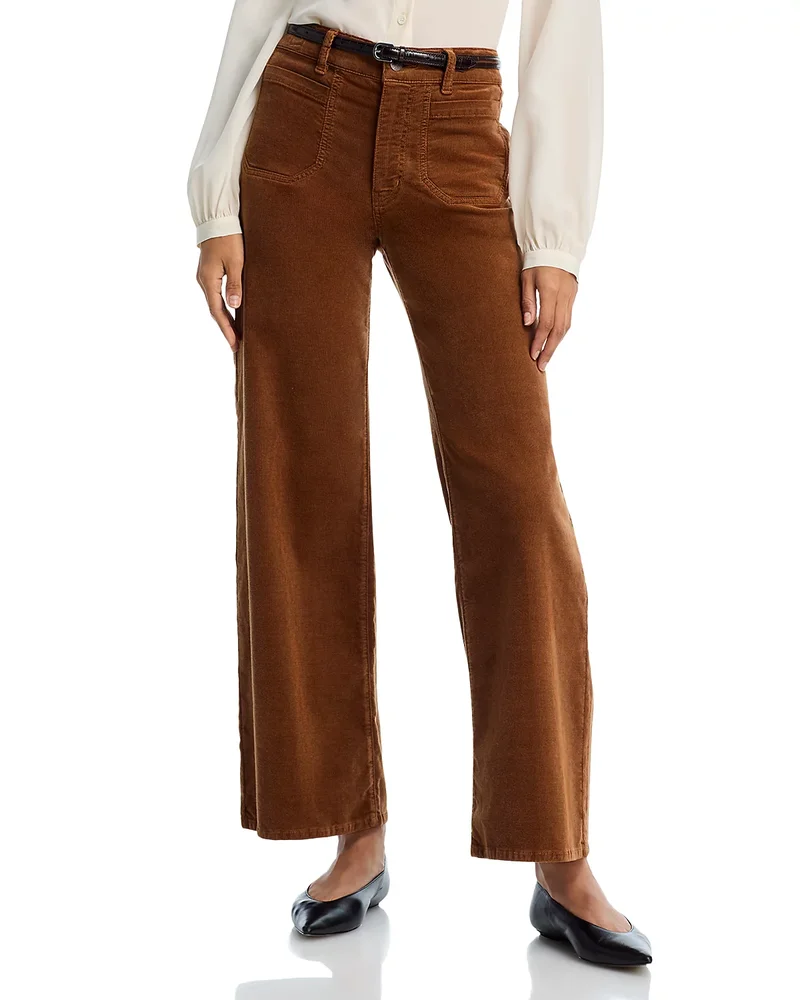 Le Slim Palazzo Mode Corduroy Jeans in Maple Brown