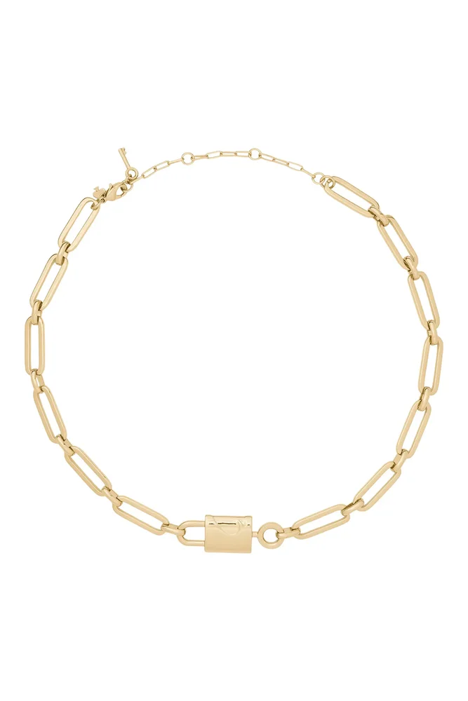 Padlock Paperclip Chain Necklace