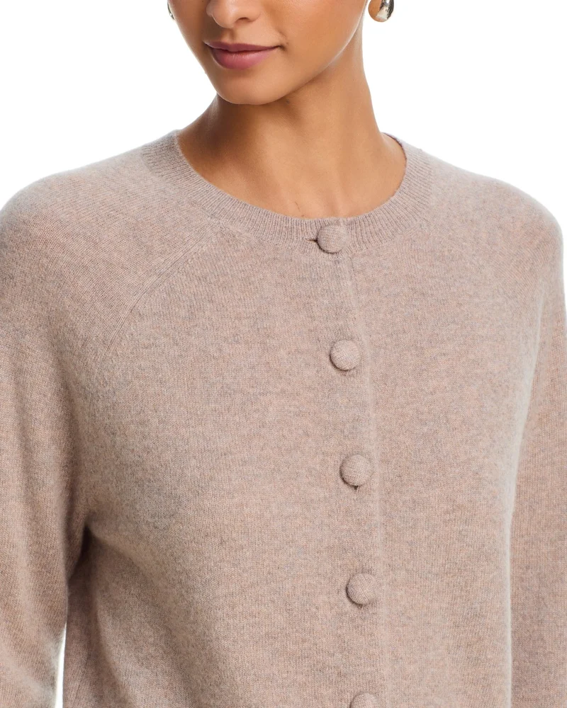 100% Cashmere Crewneck Cardigan - Exclusive