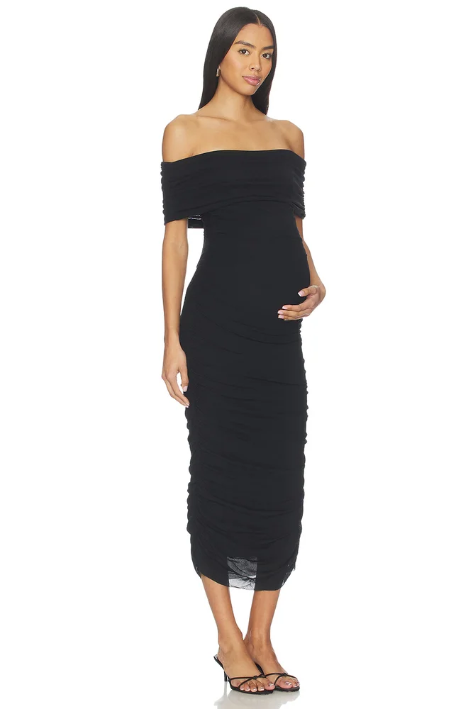 Sleeveless Off The Shoulder Mesh Dress