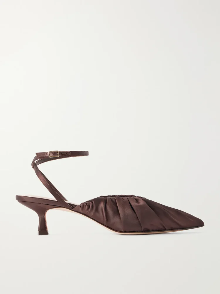 Rio 35 gathered satin pumps