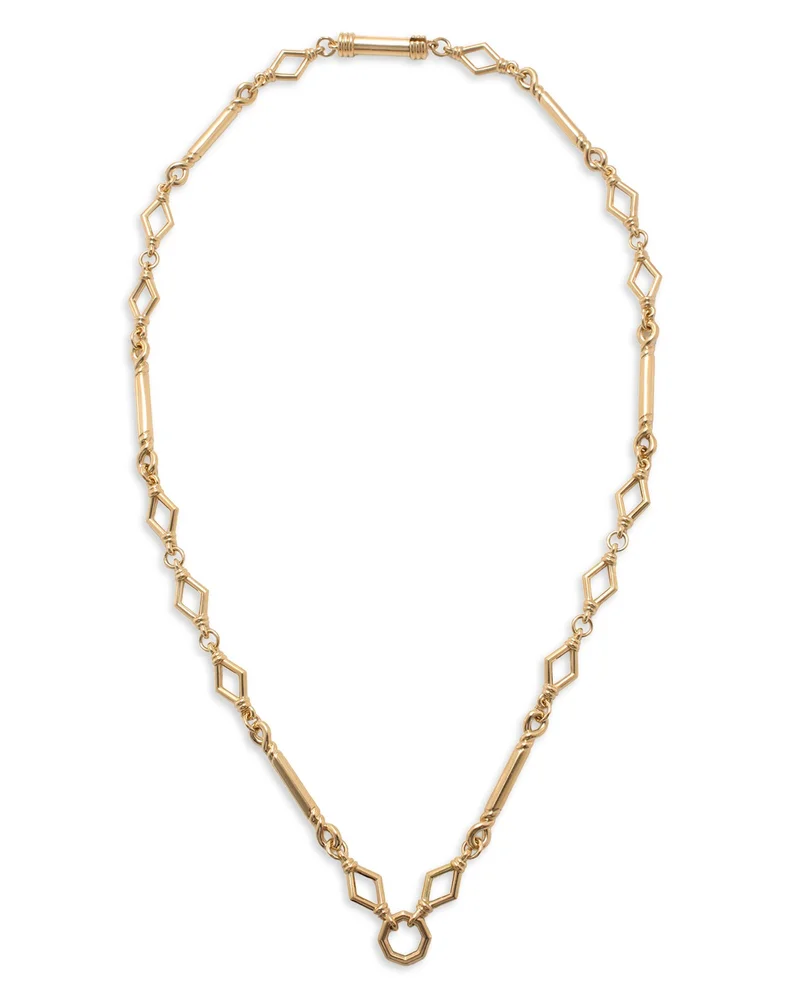 18K Yellow Gold Harlequin Baton Chain Necklace, 18"