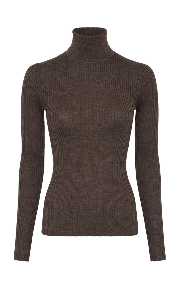Peppe Wool-Silk Turtleneck Top