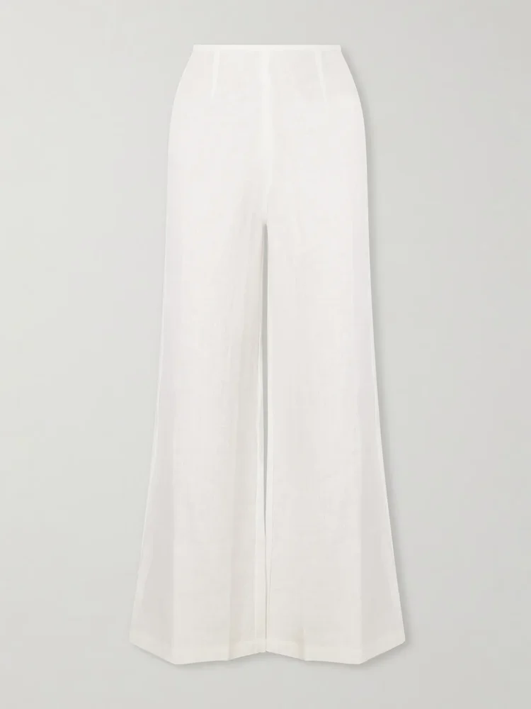 Syna linen straight-leg pants
