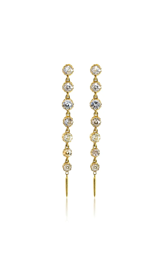18K Yellow Gold Diamond Earrings