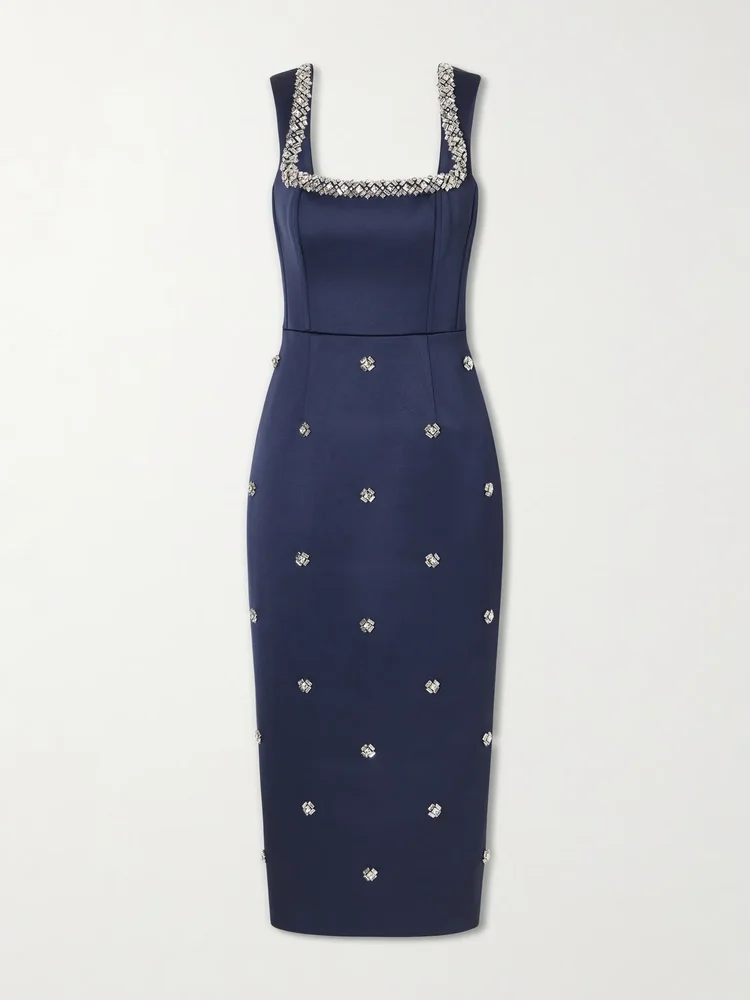 Ayla embellished satin midi dress