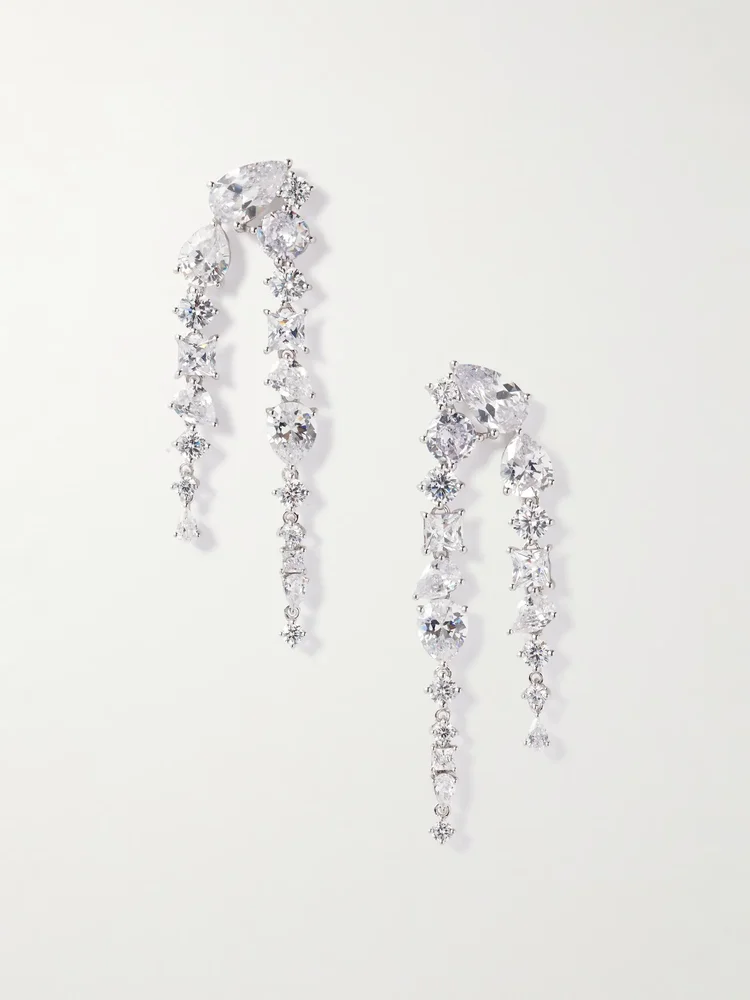 Corus recycled silver cubic zirconia earrings