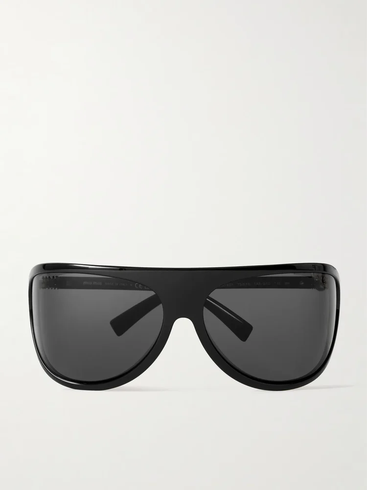 Oversized D-frame acetate sunglasses