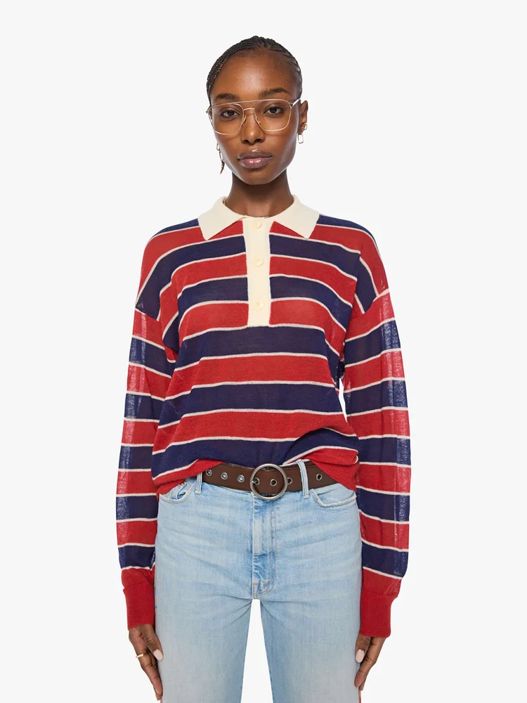 The Biggie Raquette, Red and Navy Stripe