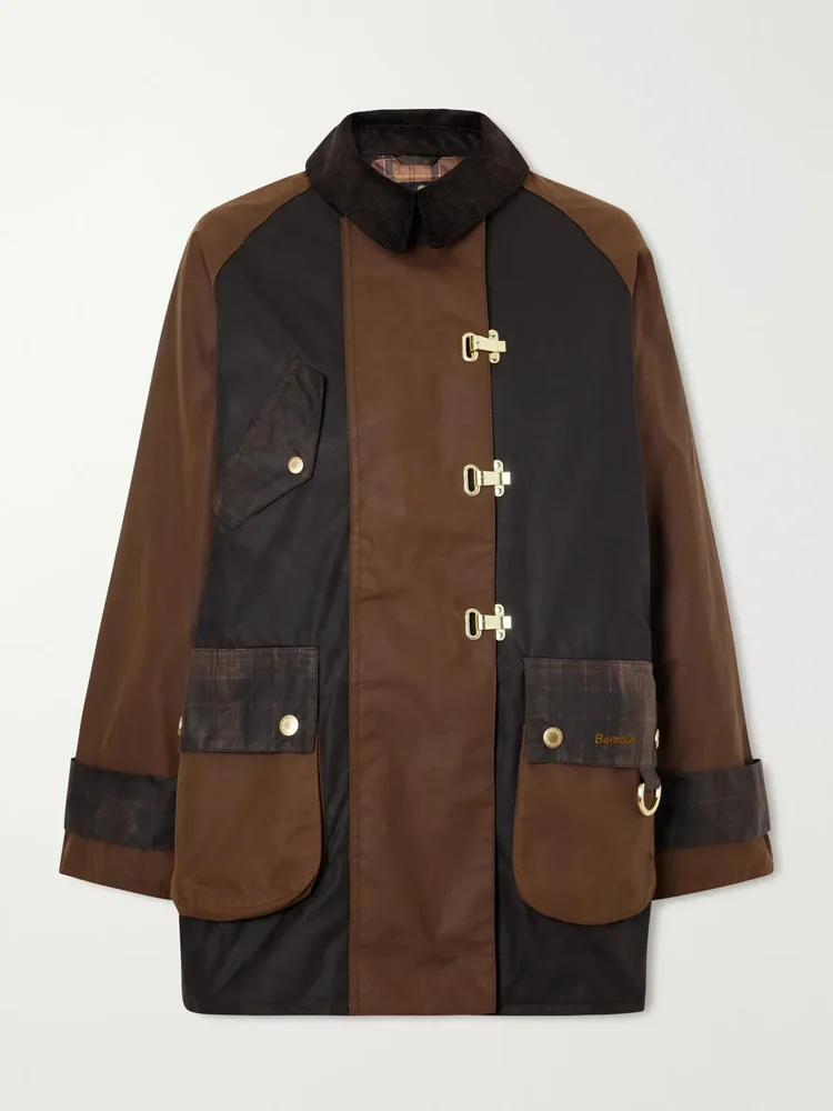 Felton corduroy-trimmed waxed cotton-canvas jacket