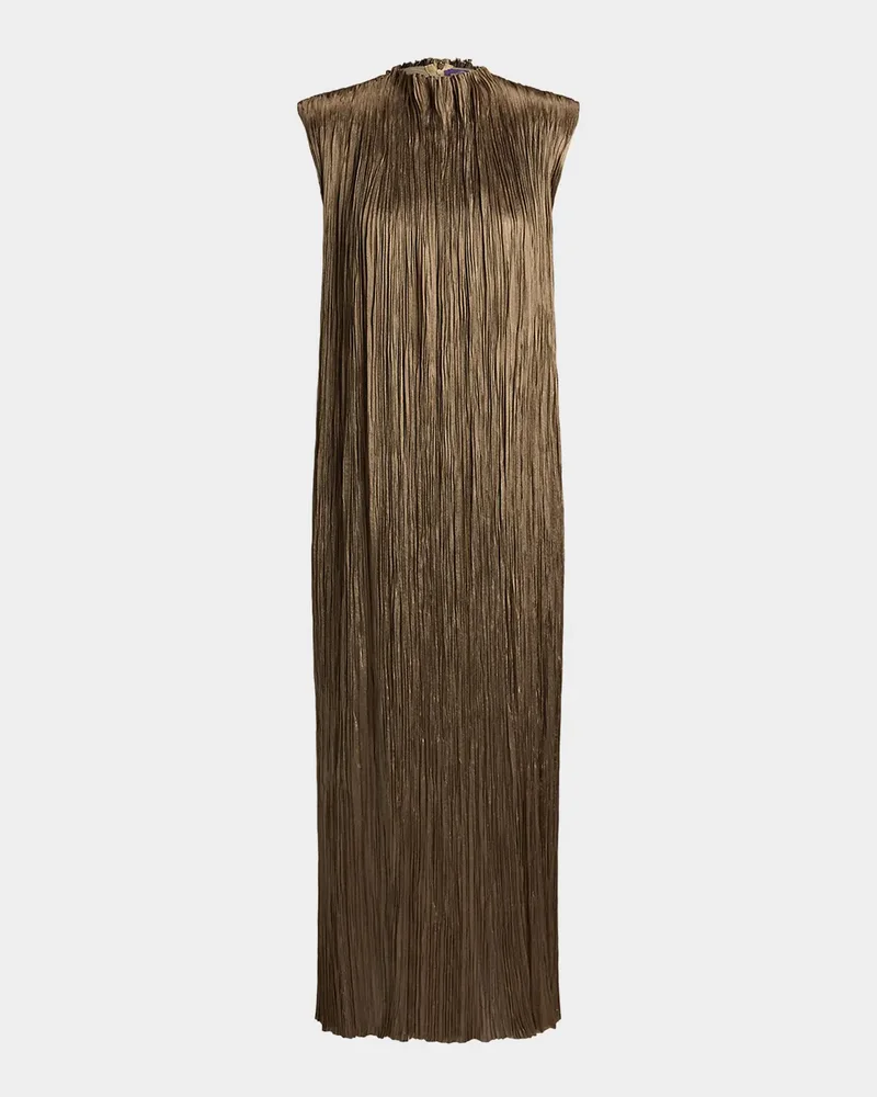 Virna Pleated Lamé Cocktail Dress