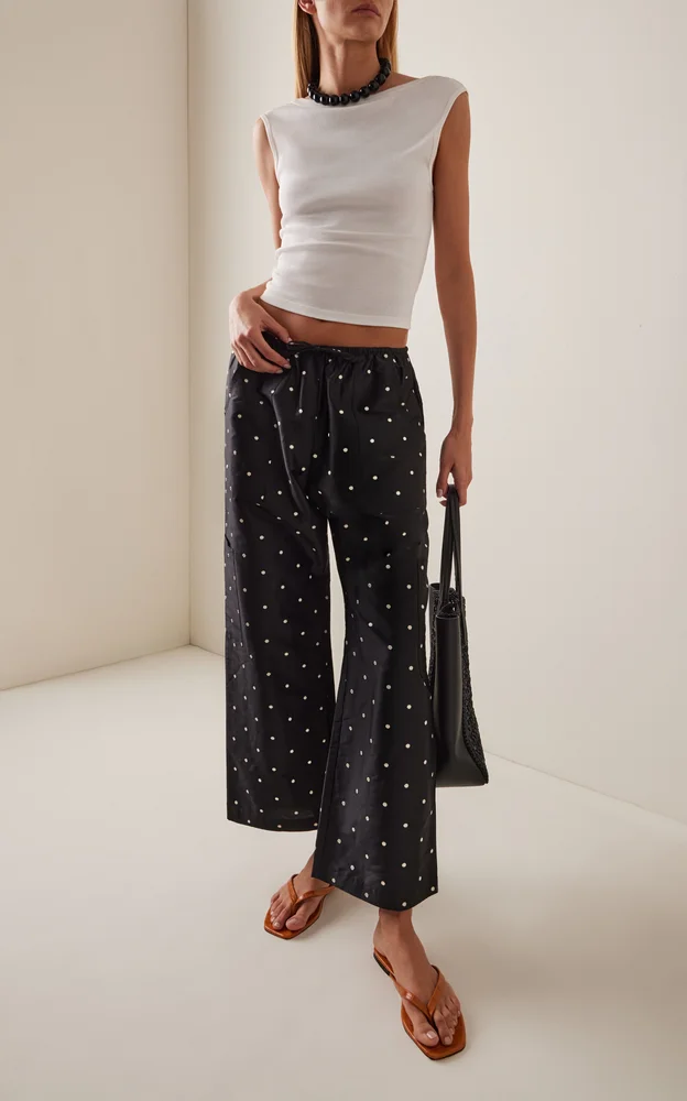 The Polka-Dot Silk Taffeta Cargo Pants