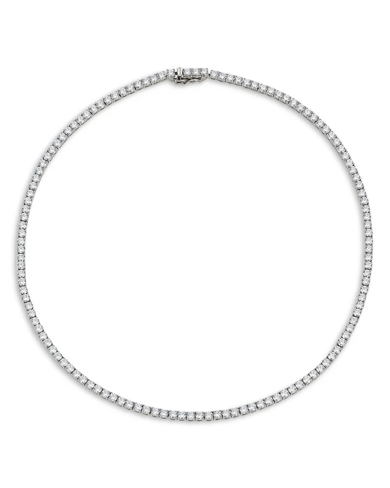 3mm Cubic Zirconia Tennis Necklace, 16"