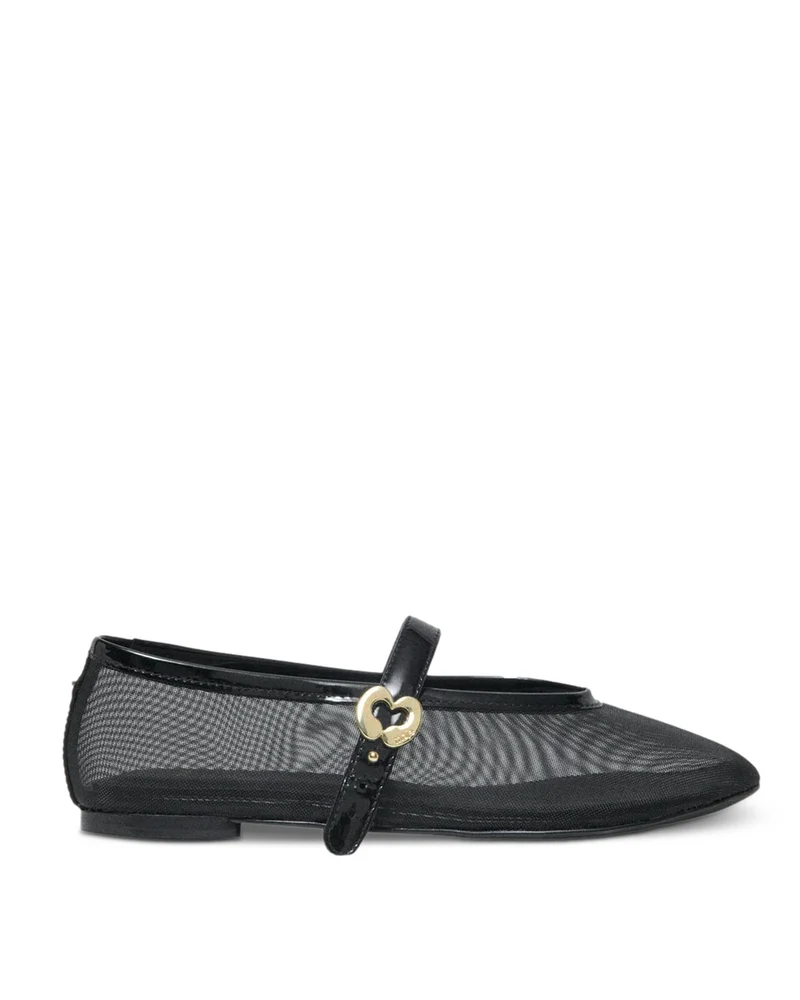 Mesh Ballet Flats in Black