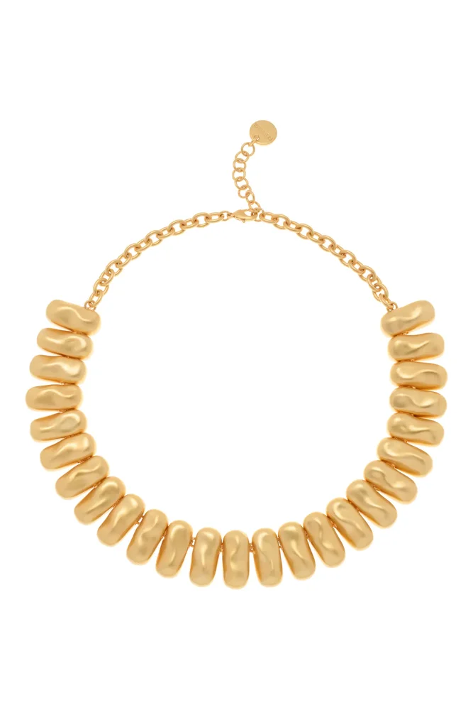 Tia Tumbled Metal Collar Necklace