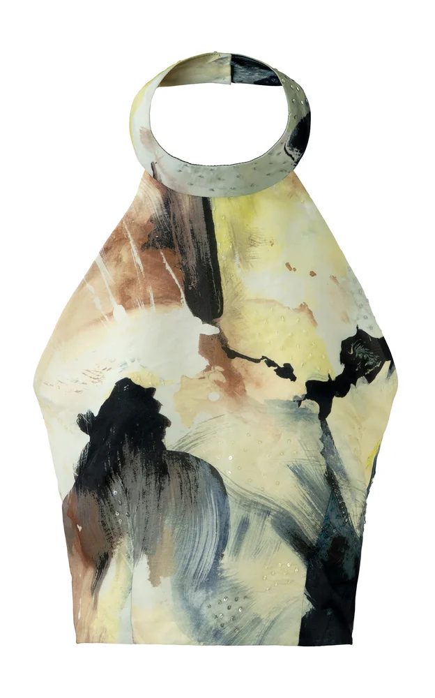 Abstract Burst Silk Top
