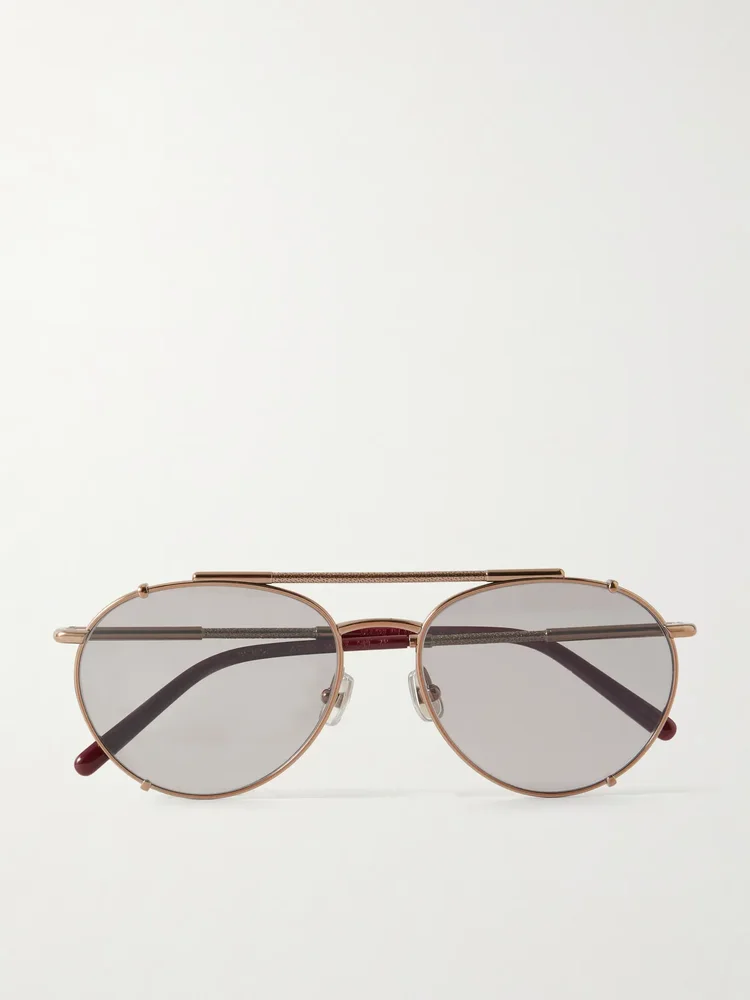 Aviator-style titanium sunglasses