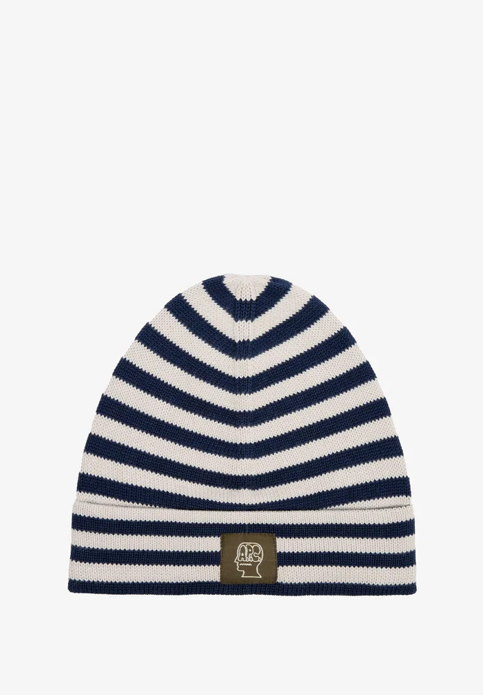 A.P.C. x Brain Dead Striped cotton beanie