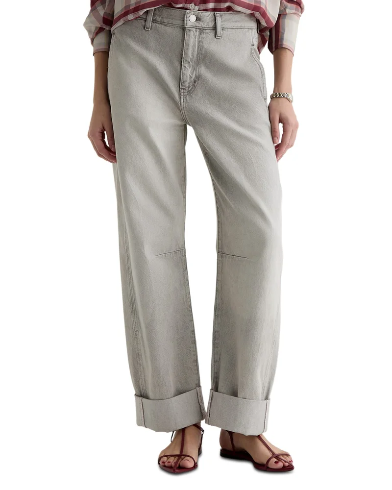 Mercer High Rise Cuffed Barrel Jeans in Sensory