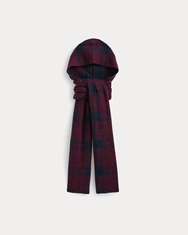 Wool Cashmere Tie-Front Scarf | Deep Plum/True Navy