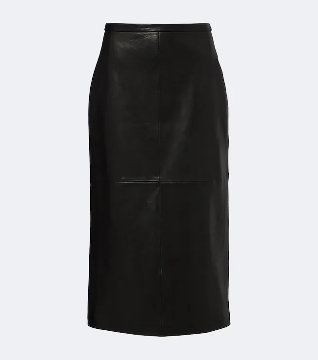 Alana leather pencil skirt